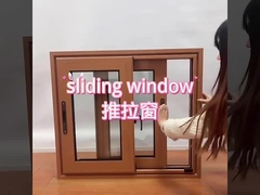 حمام خانه پنجره آلومینیومی سوپر کشویی شیشه ای آلومینیومی قهوه ای